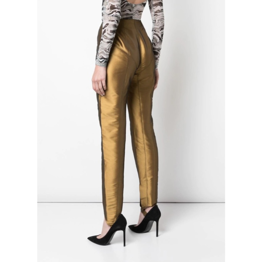 MUGLER Metallic bronze gold Trousers BNWT Stunning EXCLUSIVE for christm… - Picture 7 of 16
